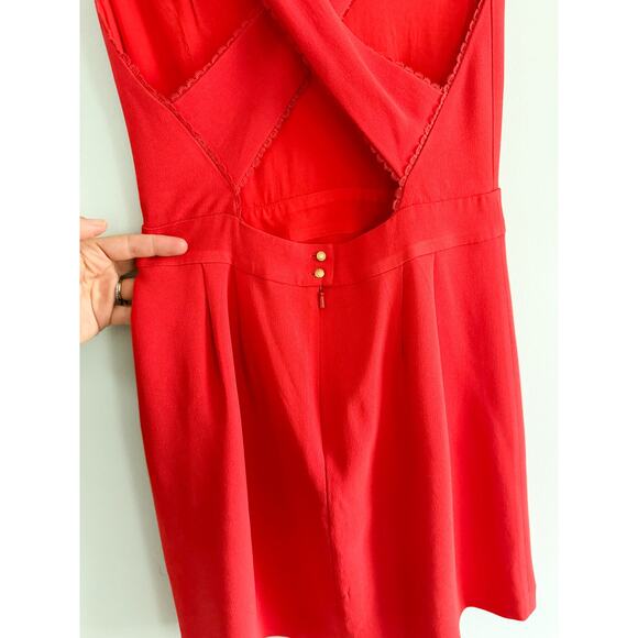 Sézane | Sezane | Robe Alya Dress in Coral/Red | Sz 36/4 - Picture 8 of 12